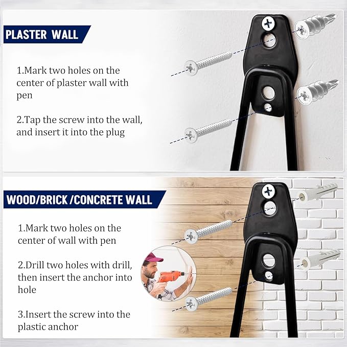 12 Pack Garage Hooks Heavy Duty, Iron Garage Storage Hooks with Anti-Slip Coating, Utility Wall Mount Hangers for Garden and Power Tools, Ladders, Bikes, Hoses and Bulky Items