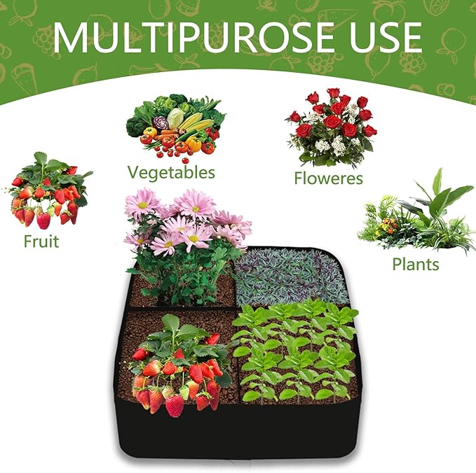 2Packs 30 Gallon Breathable & Durable Fabric Grow Bags - 2x2FT Heavy Duty Nonwoven Fabric Pots for Indoor Outdoor Vegetable and Flower, Perfect for Spring and Summer Gardening