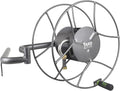 Yard Butler Wall Mounted Swivel Hose Reel, 180°, 100ft - Leakproof Hose Storage Solution - Durable Powder Coated Steel Construction - Rust Resistant Outdoor Watering Accessory - Tangle-Free Operation