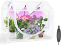 Mini Greenhouse Indoor with Grow Light, Small Tabletop Greenhouses Kit for Indoors, LED Plant Nursery with Timer & Zippered Door for Seed Starting, 25.6" L x 15.8" W x 20" H
