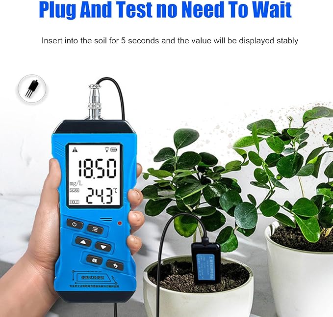 Handheld Digital Soil Meter,Nitrogen, Phosphorus, Potassium Npk Tester, Ph, Moisture, Nutrient Conductivity, Ec Meter,High Accuracy Digital Sensitive,Soil Fertility Test