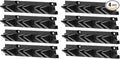 Suncast 4 Pack Long Handle Tool Organizer, Resin Wall Mount Storage Rack with Interlocking Hook System for Garage or Closet, 4.5” x 25” x 5.25”, Black