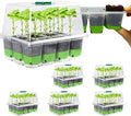 BeGrit 72 Cells Reusable Seed Starter Tray, 6 Pack Seed Starter Kit with Silicone Cells, Air Vent Humidity Domes for Indoor Gardening Plant Germination Trays for Seeds Starting (Clear)