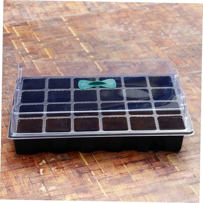 YARNOW 3 Sets 24-Cell Plastic Planting Trays Nursery Germination Boxes for Seed Starting and Sprouting, Gardening Accessory Suitable for Indoor and Outdoor Use