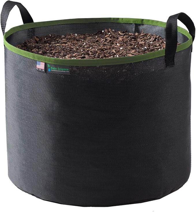Grow Bag 10 Gallon, Planting Pots - Colorful Plant Grow Bags Pots Gardening Vegetable - Air Pruning Mesh Fabric Plant Container - (Black/ODGreen)