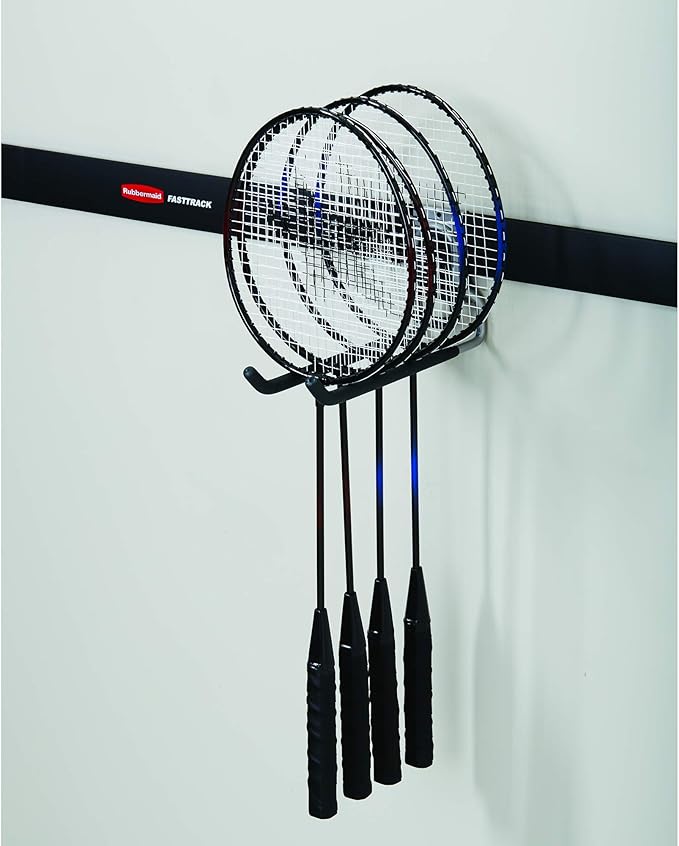 Rubbermaid Fast Track Wall Mounted Garage Storage Utility Multi Hook For Tools, Rope, and More, Supports Up to 50 Pounds Each (6 Pack)