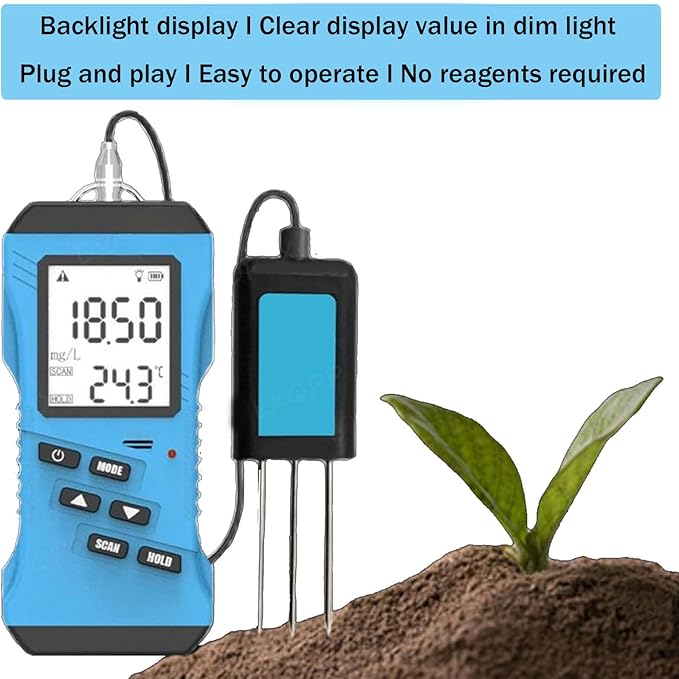 7 in 1 Soil Tester Digital PH Meter for Soil NPK Tester with Moisture & Temperature Sensor Backlit LCD Garden Soil Test Kit for Lawn Farm Indoor/Outdoor Plants