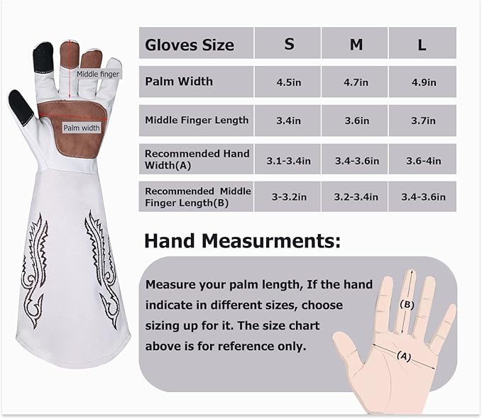 Long Gardening Gloves Thorn Proof for Rose Cactus, Heavy Duty Leather Garden Gloves for Women & Men