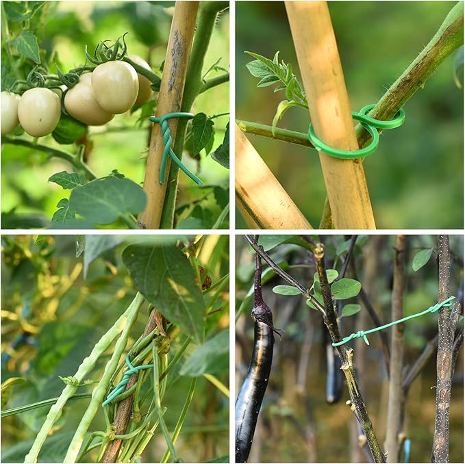80 Feet Green Plant Twist Ties, Soft Plant ties for Support with 20 PCS Clips, Gardening Supplies for Plants Office Home Organization 3mm Diameter
