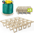 Plant Riser – Modular Pot Spacer for Grow Bags, Planters & Containers – UV-Resistant Drainage Tray for Airflow, Root Health & Cleaner Surfaces (Standard White, 5 Pack)