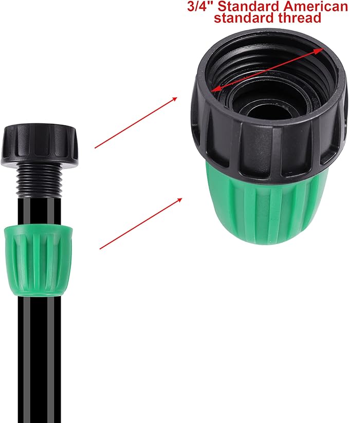 US Standard 4 Pcs 3/4" to 1/2" Faucet Irrigation Hose Adapter, 3/4 inch Faucet to1/2 inch Drip Irrigation Tube, 3/4" Faucet to1/2" Irrigation Tubing Faucet Adapter Drip Irrigation Hose Connector
