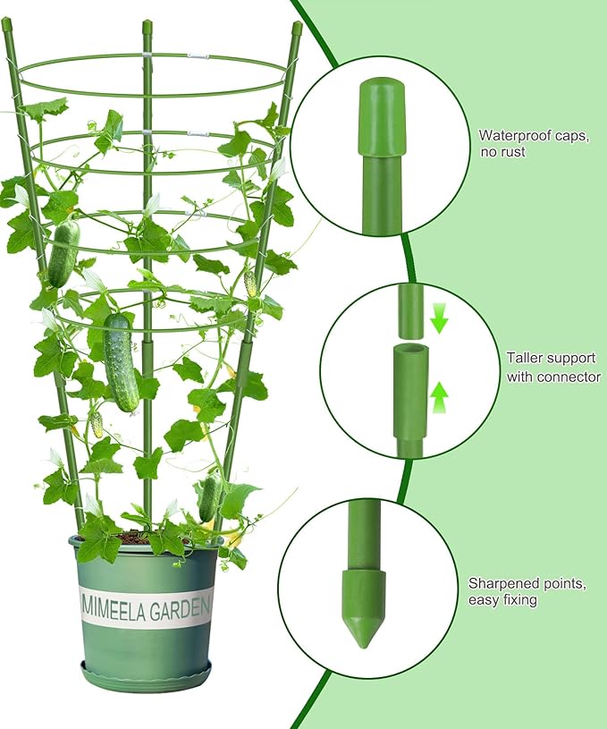 4 Pack Garden Plant Support Tomato Cage, Upgrade 36" Trellis for Climbing Plants, Plant Support Cage Trellis Kits (36")