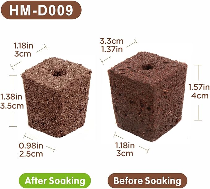 75pcs Seedling Starter Block, Root Riot, Eco-Friendly Biodegradable Material, Seed Starter Pod, Starter Plugs, Peat Coconut Coir, Fits Standard Clone Trays, Indoor Outdoor Gardening, Brown