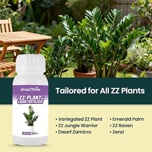 ZZ Plant Liquid Fertilizer – Organic Probiotic Plant Food for ZZ Plants, 10 oz Concentrate (Makes 120L) – Promotes Lush Growth, Greener Leaves & Stronger Roots – Natural, Non-Chemical Formula