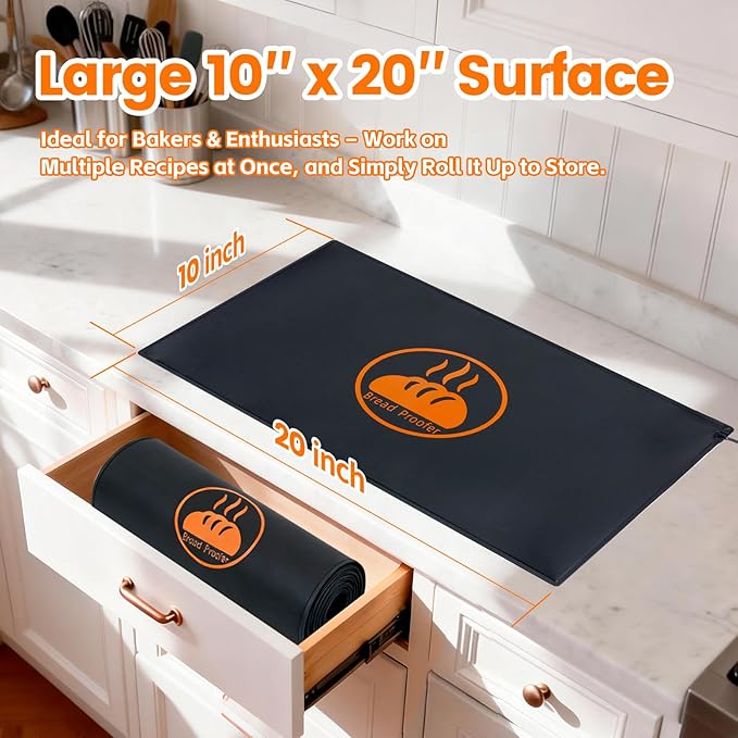 Bread Proofing Warming Mat for Sourdough, Sourdough Warming Mat - 59-140°F Adjustable Thermostat Electric Dough Riser Heating Mat, Dough Mat Heated (10" x 21") - XL Bread Proofing Mat