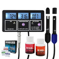 5-in-1 Water Quality Multi-Parameter PH EC CF TDS (ppm) Temperature Test Meter Backlight, Wall-mountable Rechargeable Continuous Monitor Tester, Aquariums Hydroponics Pool Fish Tank Pond Drinking