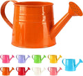 Tinplate Watering Kettle, 1L Metal Garden Watering Can, Vintage Sprinkling Can for Flowers, Indoor & Outdoor Plants, Lawn & Garden Irrigation Tool (Orange)