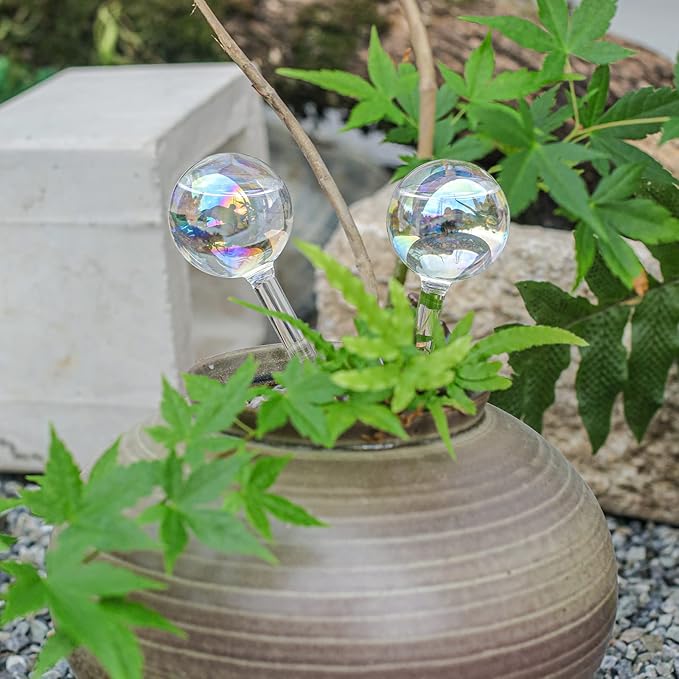 Small Plant Watering Globes 3 Pack, Glass Watering Globes, Plant Watering Globes, Small Watering Globes for Indoor Plants