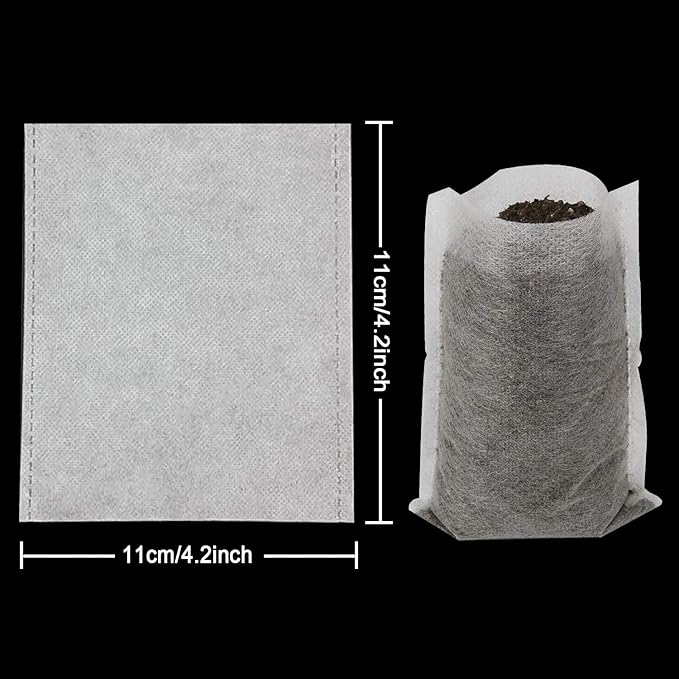 Augshy Grow Bags - 400pcs Plant Nursery Bags, Seeding Bags, Fabric Seedling Pots - Home Garden Outdoor Greenhouse Supplies - 11x11cm/4.2"x4.2" Non-Woven