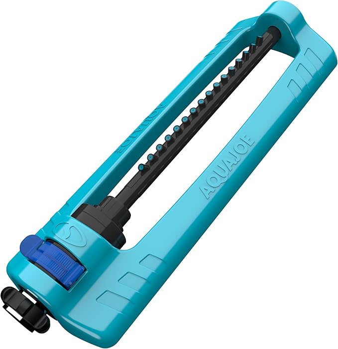 Aqua Joe SJI-OMS16 Indestructible Oscillating Sprinkler with Adjustable Spray and Metal Base, 3600 Sq. Ft. Coverage Max, 70-Foot Distance, and 37.8-Foot Width