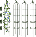 Sadnyy 4 Pack 6 ft Garden Obelisk Trellis for Climbing Plants Outdoor Rustproof Rose Pots Tall Garden Trellis for Outdoor Indoor Vines Flower Plants Support(Green)