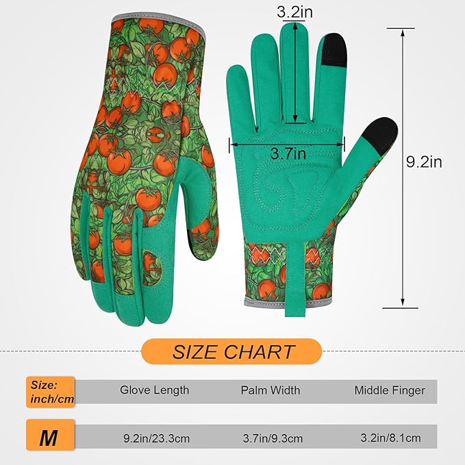 Leather Gardening Gloves for Women Thorn Proof Garden Gloves Touch Screen Working Gloves Gifts,M