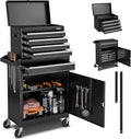 VEVOR Rolling Tool Chest, 2-in-1 Design, 5 Drawers Tool Cabinet Organizer with Detachable Top Metal Toolbox, Lock Bar, Protective Liner, and Tools Rack, Garage Storage Cabinet for Warehouse, Workshop
