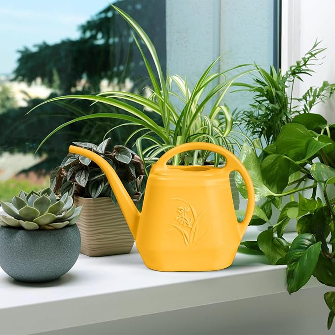 Grip Watering Can - for Home Plant Garden - 1 Gallon - Orange