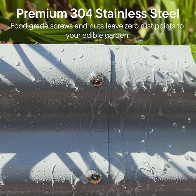 Galvanized Raised Garden Bed 10x2x1 | 8x4x1 ft, 12" Tall Metal Planter Box for Outdoor Plants, Modular Raised Flower Bed with Rust Resistant Coating, Long Planter for Vegetable- Brooklyn Grey