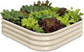 Galvanized Raised Garden Bed 4x4x1ft - 12" Tall Metal Planter Box for Outdoor Plants, Vegetable, Herb with Durable Steel & Rot Resistant, Small Flower Bed for Balcony and Patio - Sand Beige