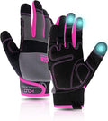 Work Gloves Women,Utility Gardening Gloves Touch Screen,Thin Mechanic Working Gloves Pink,Comfortable,Flexible,Fit
