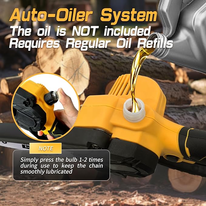 Mini Chainsaw Cordless Compatible for Dewalt Battery 20V MAX, 8 Inch & 6 Inch Cordless Chain Saw, Handheld Electric Power Chain Saw for Wood Cutting, Gifts for Men Dad Husband(Battery Not Include)