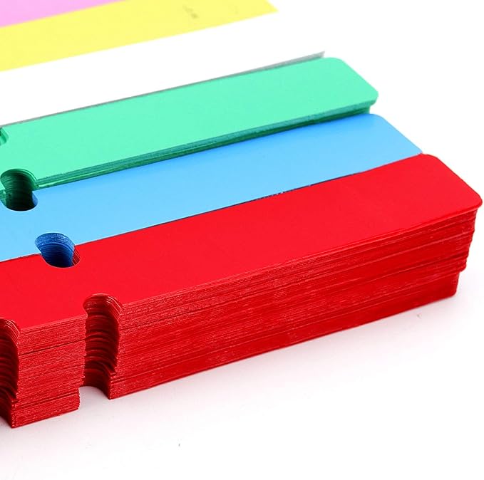 600 PCS 6 Colors Plant Labels, Plastic Plant Tree Tags, Hanging Garden Waterproof Plant Tags for Garden Yard, Adjustable and Reusable Nursery Labels Tag