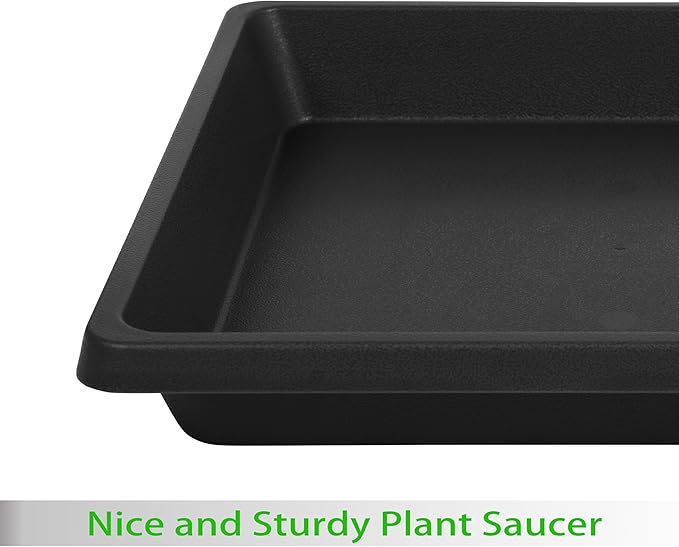 4 Pack Square Plant Saucer 18 Inch, Extra-Deep Large Saucers for Potted Plants, Plastic Plant Trays for Indoors No Holes, Plant Water Catcher Tray, Flower Pot Drip Trays Plant Plate