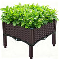 zeng Elevated Raised Garden Bed Planter with Drainage Holes – Reinforced PP Material, 15.7”x15.7”x15” for Vegetables, Flowers, Herbs – Patio, Deck, Balcony (1 Set)
