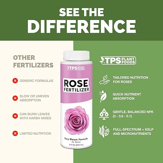 Rose Fertilizer – Liquid Plant Food for More Blooms, Vibrant Color & Stronger Stems, 1 Gallon