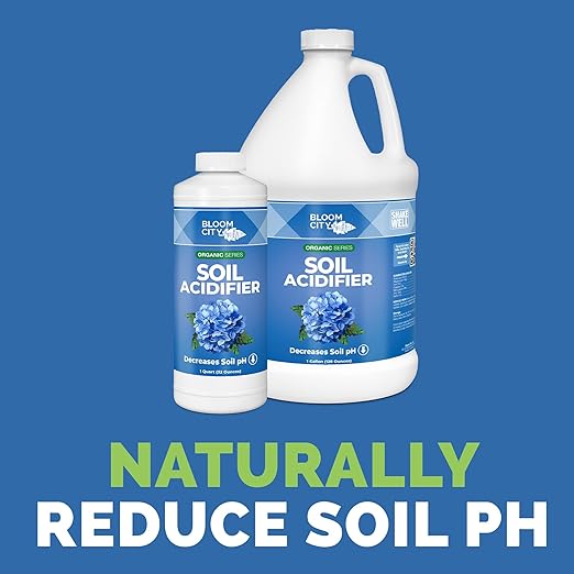 Bloom City's Organic Soil Acidifier - The Best Soil Acidifier Blueberry and Hydrangea Acidic Fertilizer for Optimal Plant Health, Gallon (128 oz)
