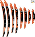 Crosstar 6 9 12 15 Inch Japanese Teeth Arc Edge Reciprocating Saw Blades - 6TPI Wood Pruning Blades for Tree Trimming, Branch Cutting,8-Piece