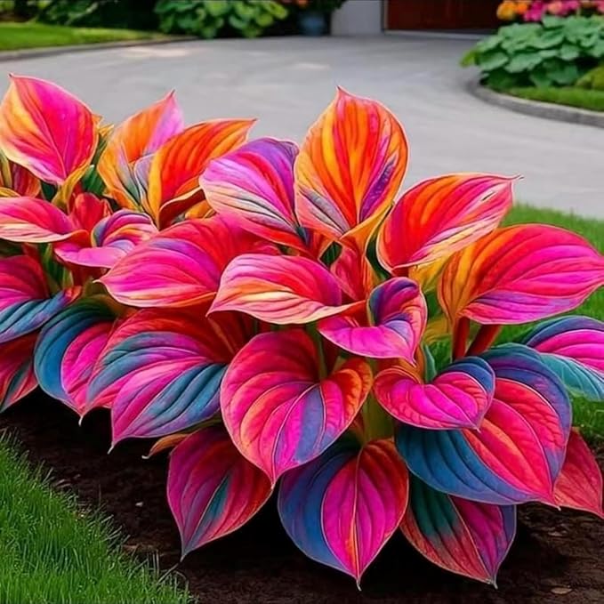 355+ Rainbow Hosta Seeds Heart Shaped Leaves, Hostas Seed for Planting Drought Tolerant Colorful Hosta Plants Outdoor Garden