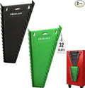 SWANLAKE GARDEN TOOLS Magnetic Wrench Organizer 2-Piece, 32-Slot Drawer Storage, SAE (1/4" to 1-1/16"), Metric (6mm to 24mm), Green and Black