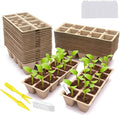 480 Cells Seed Starter Tray, 48 Pack Biodegradable Peat Pots with 200 Labels, Germination Plant Starter Kit for Seedlings