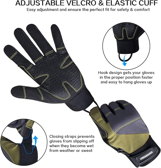 Leather Safety Work Gloves Gardening Carpenter Thorn Proof Truck Driving for Mens and Womens Waterproof heavy duty