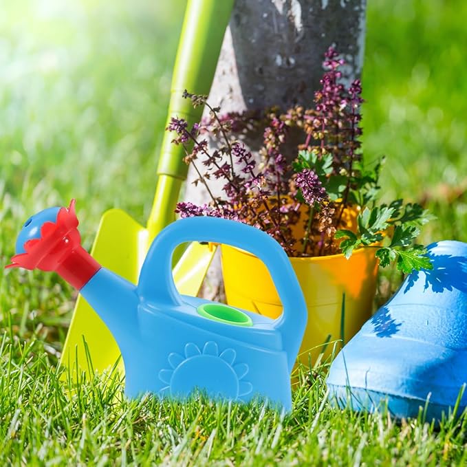 NUOBESTY 2 Pack Kids Watering Can Bath Toys, Mini Plastic Chicken Water Pot for Toddler Beach Sand Play & Garden, Baby Sensory Sprinkler Pail for Outdoor Pool Fun (Random Color)