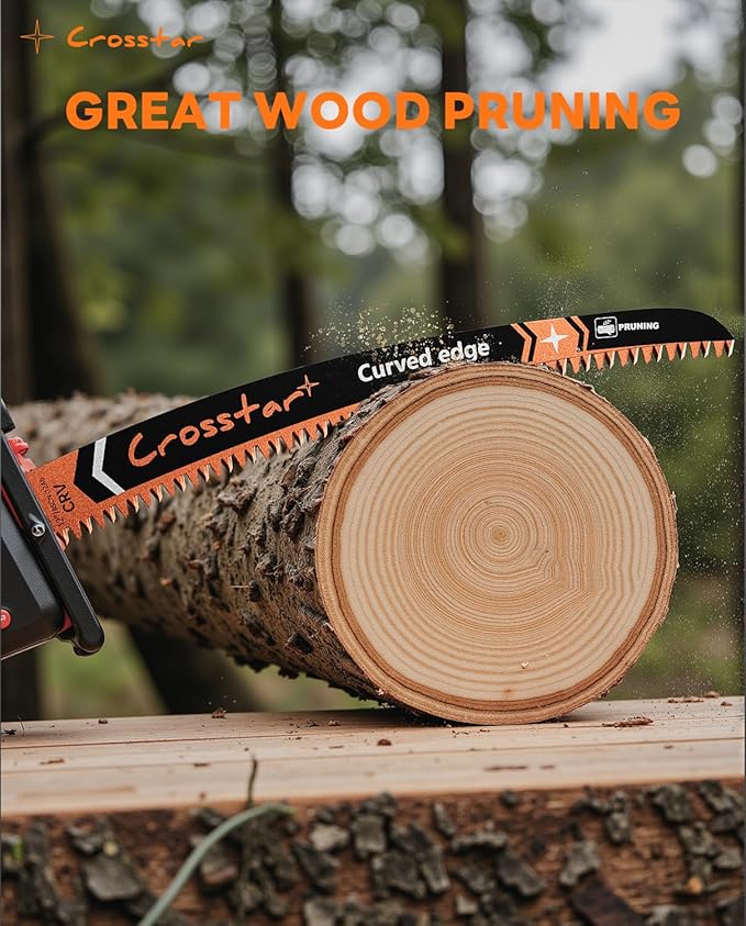 Crosstar 15 Inch Japanese Teeth Arc Edge Reciprocating Saw Blades - 6TPI Wood Pruning Blades for Tree Trimming, Branch Cutting, 5-Pack