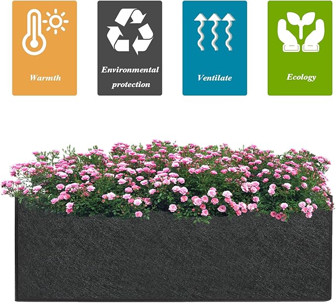 Square Grow Bags, Garden Fabric Planter Container with Handles Bed Flower Vegetables Pots 1MM Thickness Economic Colorful (A-Mixed 6colors,15.75x11.81x7.87 Rectang)