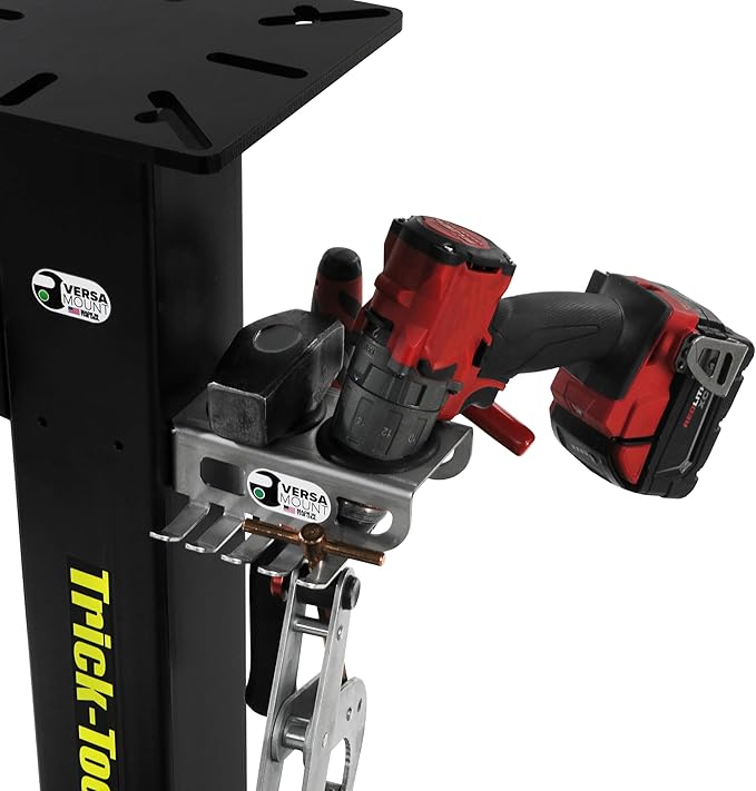 Trick-Tools Versa-Mount Stainless Steel Hammer Hanger, Air Tool and Clamp Organizer