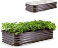Epic Gardening 6-in-1 Modular Galvanized Raised Garden Bed Kit, 15" Food-Safe Medium Metal Planter Box, Oval Raised Garden Beds Outdoor for Vegetables, Flowers, Herbs, and Fruits - Slate Grey