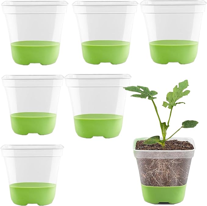 6pcs Seed Starter Tray, Silicone Seeding Starter with Pop-Out Cells, Plant Growing Trays for Seed Starter, Indoor Seeding Planting Growing (6 PCS Green)