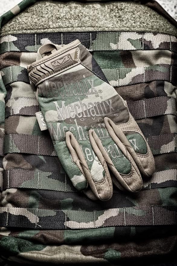 Mechanix Wear - Original Woodland Camo Tactical Gloves (Large, Camouflage) (MG-77-010)