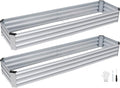 INNO STAGE Galvanized Raised Garden Bed Kits, 8x2x1ft Metal Raised Garden Beds Outdoor, Large Steel Raised Planter Bed with Gloves for Vegetables & Flowers Patio Ground Planter Box(Silver, 2PCS)